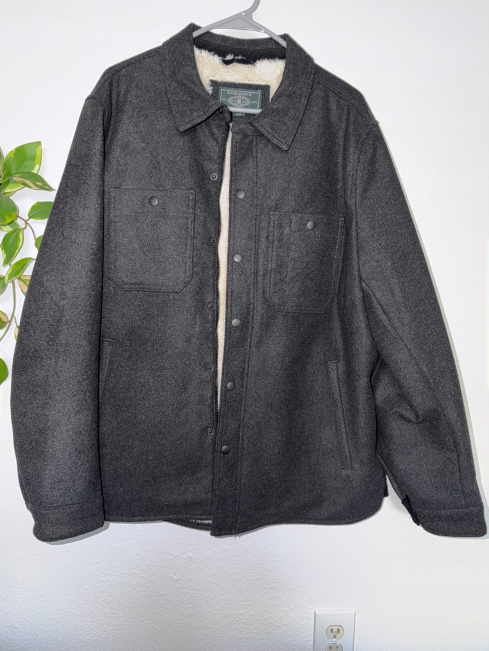 GH Bass & Co Men's Sherpa-Lined Wool Jacket